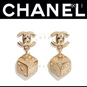 Authentic Chanel Dice earrings